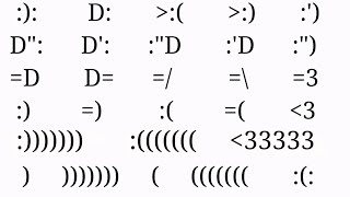 Meanings of All Simple Emoticons  Part 3  How to Type Emoticons in Text Messages amp Comments [upl. by Conyers]