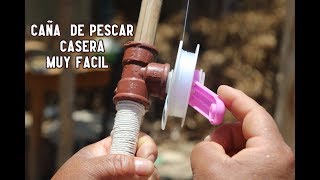 CAÑA DE PESCAR CASERA Y MUY FÁCIL DE HACER homemade fishing rod [upl. by Eimareg]