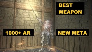 DARK SOULS 3 NEW META SUNLIGHT STRAIGHT SWORD 1000AR DAMAGE BEST WEAPON [upl. by Bonns]