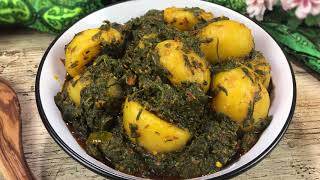 Aloo Palak Recipe • Saag Aloo Recipe • How To Make Spinach And Potato Curry • Indian Spinach Recipe [upl. by Eiramnaej]