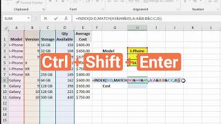 Index Match with Multiple Criteria [upl. by Nael]