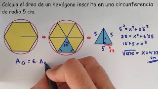 Área de un Hexágono inscrito en una Circunferencia [upl. by Jaddan]