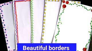 5 simple borders for projects handmadesimple border designs on papera4 sheet border designs [upl. by Munro677]