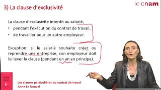 Les clauses particulières du contrat de travail [upl. by Prakash]