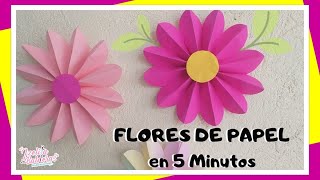 Como hacer FLORES DE PAPEL fáciles En Menos de 5 MINUTOS [upl. by Sirad]