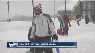 Sledders head to Chestnut Ridge Park sledding hill during snow storm [upl. by Brandi117]