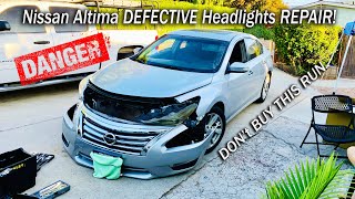 Nissan Altima DIM Headlights  FIXED DIY  DO THIS Dangerous [upl. by Nelloc]