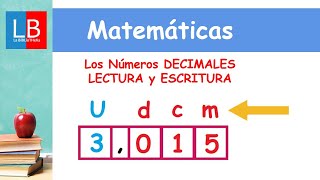 Los Números DECIMALES LECTURA y ESCRITURA ✔👩‍🏫 PRIMARIA [upl. by Malloch]