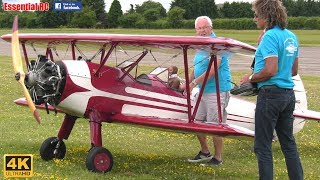 GIANT RC BIPLANE Stearman 55 scale UltraHD and 4K [upl. by Amer]