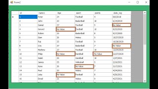 VBnet display no Value in all cells from SQL database containing values equal to DBNullvalue [upl. by Calie]