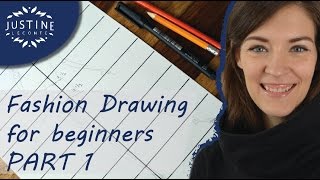 How to draw  TUTORIAL  Fashion drawing for beginners 1  Justine Leconte [upl. by Ruiz]