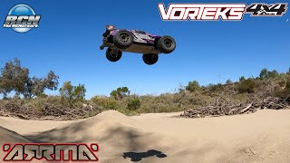 Bashing Video Arrma Vorteks 4x4 3S BLX  110th Stadium Truck  GensAce Lipos [upl. by Cecil]