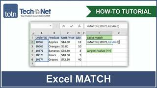 How to use the MATCH function in Excel [upl. by Jadd737]