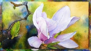 How to Paint the Magnolia Flower Watercolor Painting Part 1 [upl. by Richart]