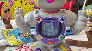 FisherPrice  Mattel Kasey The Kinderbot robot toy  Science  Wonderful World cartridge [upl. by Ydne]