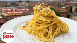 How to Make SPAGHETTI CARBONARA Approved by Romans [upl. by Atelahs]