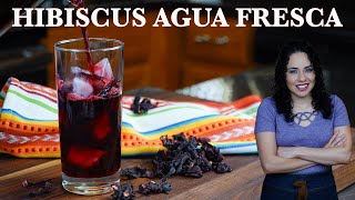 How to make HIBISCUS Agua fresca  Agua de JAMAICA  Villa Cocina [upl. by Htbazile]