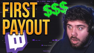 How Much MONEY Do Small Twitch Streamers Make  My First Twitch Payout [upl. by Elleynad652]