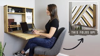 How To Build A Fold Down Wall Desk  DIY Murphy Desk [upl. by Alsworth]