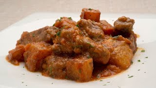 Receta Carne con tomate y patatas de Karlos Arguiñano [upl. by Nahoj]