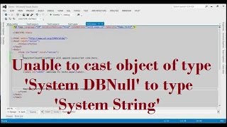 Unable to cast object of type System DBNull to type System String [upl. by Vivie]