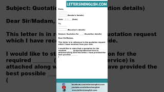 Quotation Request Reply Letter [upl. by Ostraw]