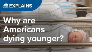 Why is US life expectancy declining  CNBC Explains [upl. by Anilef]