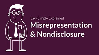 Misrepresentation and Nondisclosure  Contracts  Defenses amp Excuses [upl. by Atsirc385]