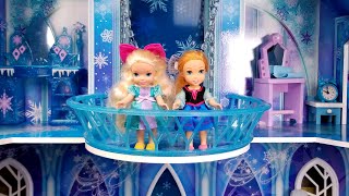 ICE castle  Elsa and Anna toddlers  Big surprise [upl. by Alfons]