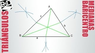 Baricentro de un triángulo medianas [upl. by Gnanmos555]