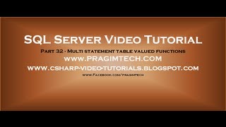 Multi statement table valued functions in sql server Part 32 [upl. by Genny]