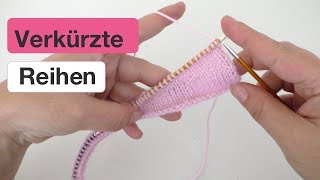 Verkürzte Reihen stricken mit Doppelmasche  German short rows [upl. by Tterb]