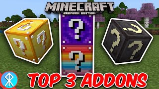 Top 3 Minecraft Addons  LUCKY BLOCKS  BedrockMCPEXbox [upl. by Nnelg14]