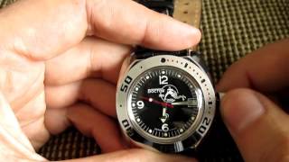 How to Set the Date on Vostok Amphibia Watch [upl. by Eelarak]