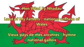 Hymne national gallois  National anthem of Wales WLSENFR Paroles [upl. by Bainbrudge]