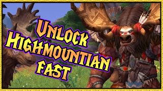 How to Unlock Highmountain Tauren Fast  Unlock allied races guide [upl. by Tai868]