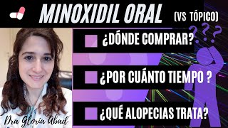 MINOXIDIL ORAL 💊 ¿Dónde COMPRARLO ¿Por cuánto TIEMPO SE TOMA ¿Qué ALOPECIAS trata [upl. by Sutherland]