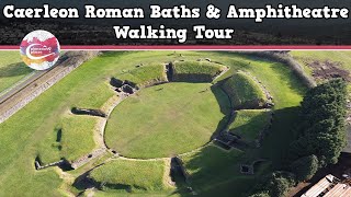 CAERLEON ROMAN BATHS amp AMPHITHEATRE WALES  Walking Tour  Pinned on Places [upl. by Muryh]