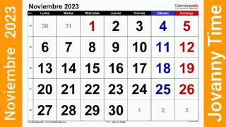 Calendario  Noviembre 2023 [upl. by Quenby]