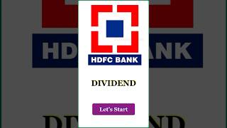 HDFC Bank Dividend 2024 Date hdfcbank financialtechie [upl. by Anomor225]