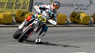 Supermoto Drifts Jumps amp Crashes  iDM St Wendel 2016 [upl. by Kappenne]