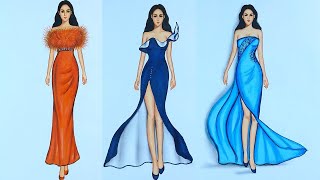 Fashion illustration compilation speed drawing [upl. by Mila]