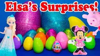 Opening Frozen Elsa Surprise Eggs With Hidden Shopkins [upl. by Enelram]