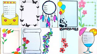 10 Beautiful Project Border Designs  Project Assignment Note Book Decoration Ideas Border Design [upl. by Magulac414]