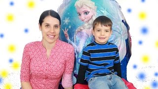 Super GIANT Surprise EGG FROZEN Disney w New Dolls [upl. by Caves]