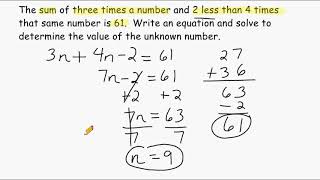 Using Algebra To Solve Word Problems [upl. by Vergos549]