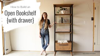 How to Build a Modern Open Bookshelf with Drawer [upl. by Imelda362]