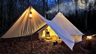 2 Nights Off Grid in a Bell Tent with a Wood Burning Stove [upl. by Nylecsoj371]