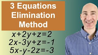 Solving Systems of 3 Equations Elimination [upl. by Nnil]