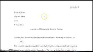 How to do an annotated bibliography MLA 8 [upl. by Lednahs]